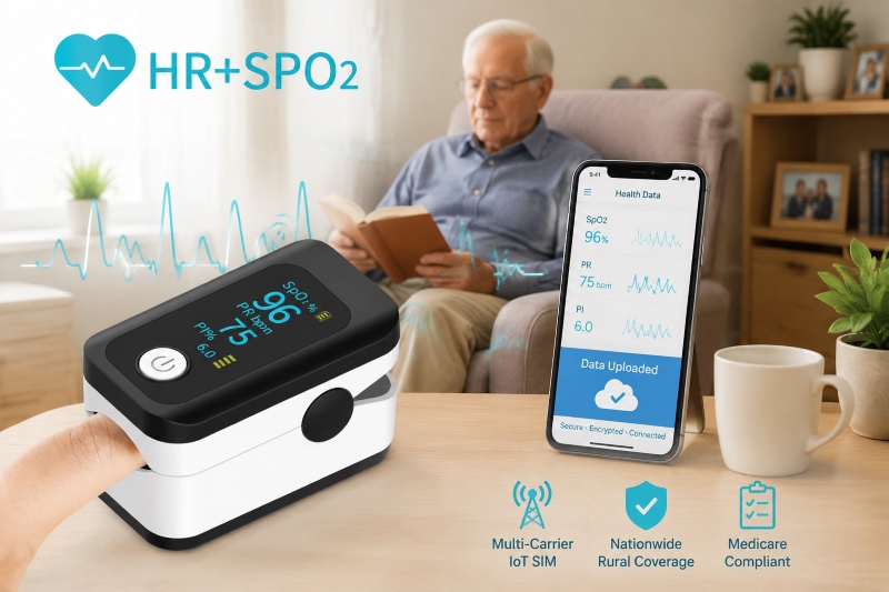 Multi-Carrier IoT SIM in RPM Oximeters